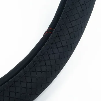 

PU Leather Steering Wheel Cover 15'' Durable Auto Fit AllSeasons Useful 1PC Luxury Practical NEW HOT