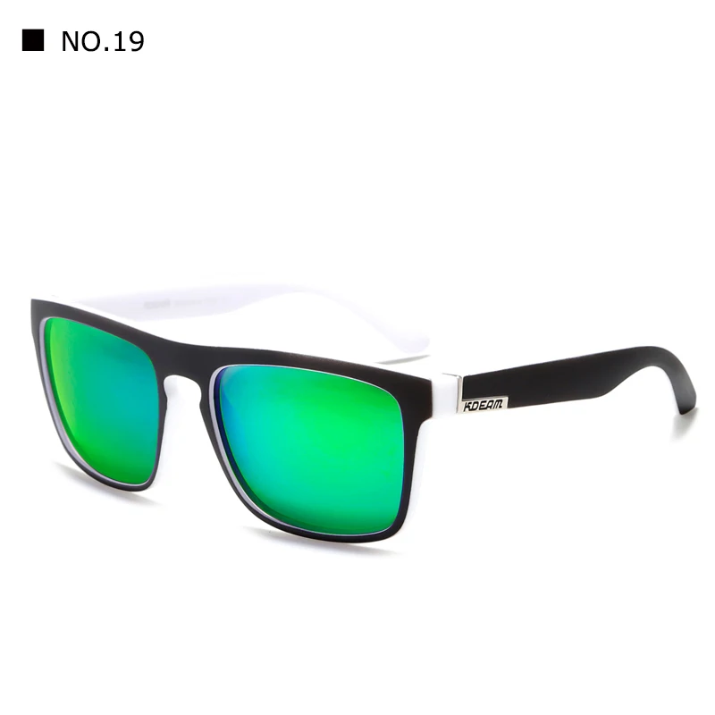Новое поступление KDEAM зеркальные поляризованные солнцезащитные очки Мужские квадратные спортивные солнцезащитные очки женские УФ gafas de sol металлическое Крепление UV400 KD156 - Цвет линз: NO19