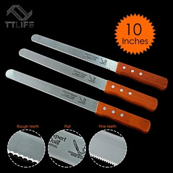 

10 Inches 3 Kinds of Incision Cake Spatula Stainless Steel Butter Cake Cream Knife Icing Frosting Spreader Bakery Pastry Tool