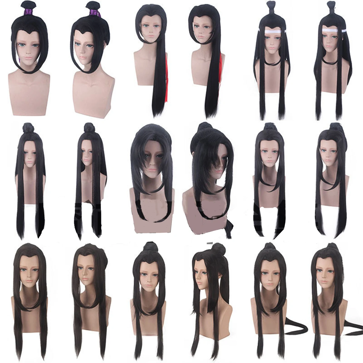 Wei Wuxian Jiangcheng Lan Wangji парик косплей Mo Xuanyu Dao Zu Shi аниме Grandmaster of Demonic Cultivation Косплей