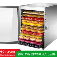 COMOPEZ 12-слойный Коммерческая сушилка для фруктов, Еда фрукты сушилка, растворимый бобовый Еда обезвоживания осушитель воздуха 800W COMOPEZ 12-слойный Коммерческая сушилка для фруктов, Еда фрукты сушилка, растворимый бобовый Еда обезвоживания осушитель воздуха 800W