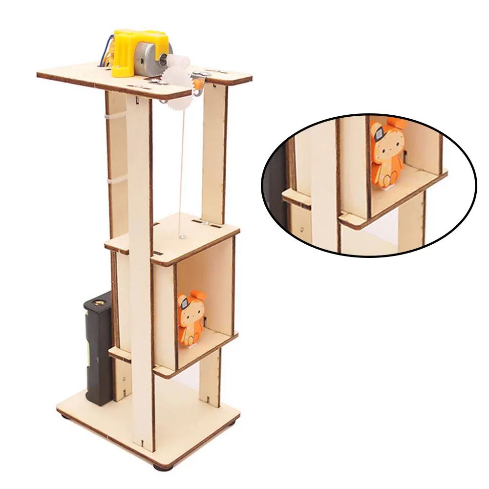  DIY Elevator Toy DIY Assemble Simulate Electric Lift Model Toys Science Experiment Teaching Tools