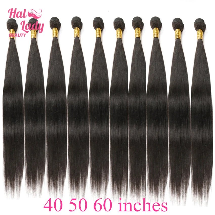 34 36 38 40 50 60 inch Long Brazilian Straight Hair Weaves Human Hair Extensions Bundles Non-Remy