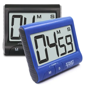 

2 Pieces Digital Kitchen Timers with Loud Alarm Ring, Countdown Large LCD Display Sn Timers Black, Blue