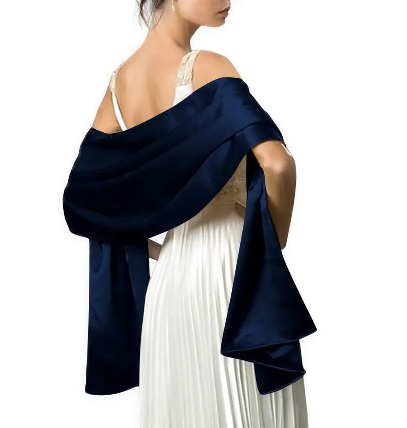 Elegant Women Wraps Shawls 200*45cm Elastic Satin Shrug Formal Wedding Party Ladies Bolero