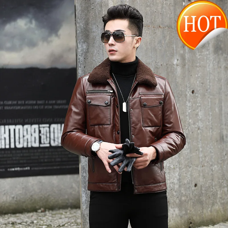 jaqueta de couro de vaca