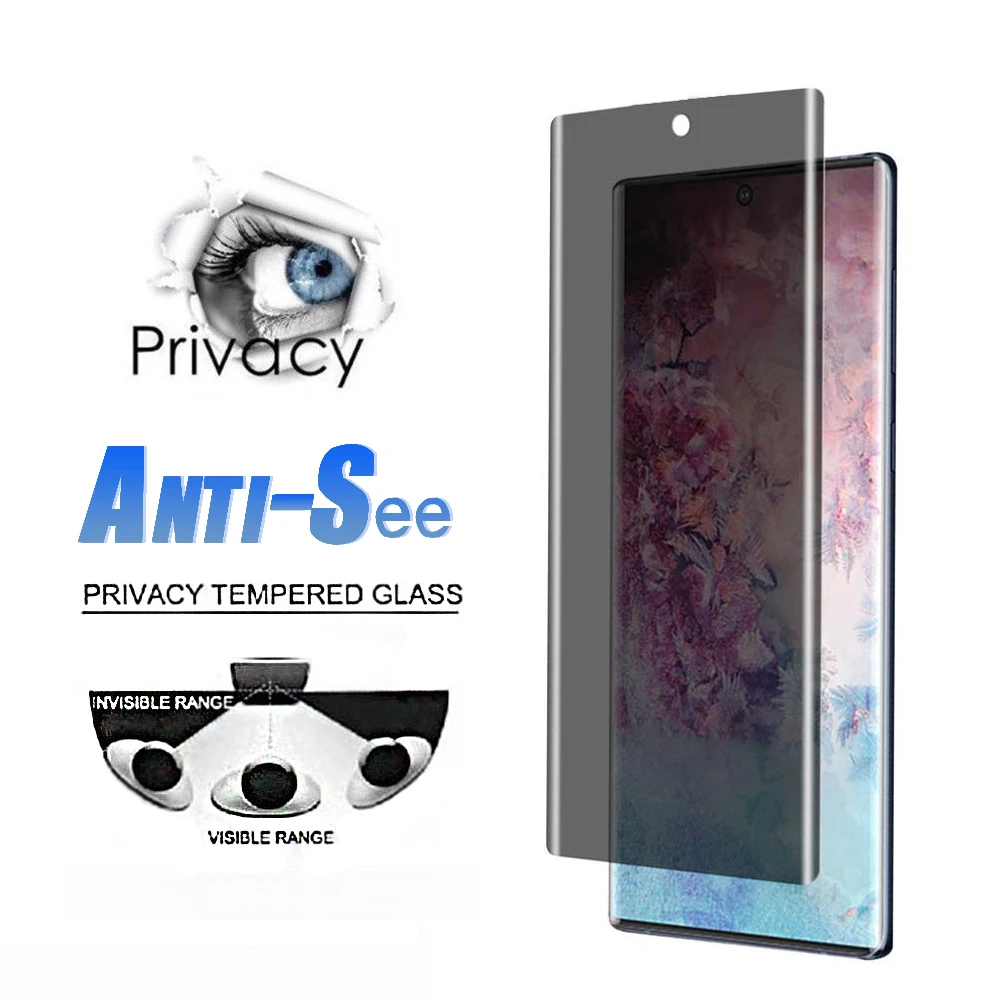 2020 Privacy Temper glass for Samsung Note 10 Pro Glass for Samsung Galaxy S10 S9 S8 Plus Note 9 8 Anti Peeping Glass