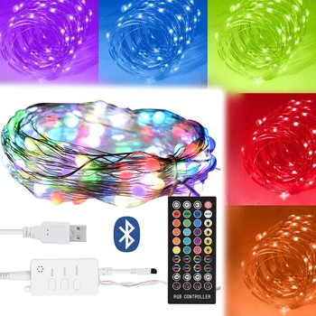 

Christmas Tree Decoration LED String Lights Smart Bluetooth Personalized RGB String Lights Customized App Remote Control Lights