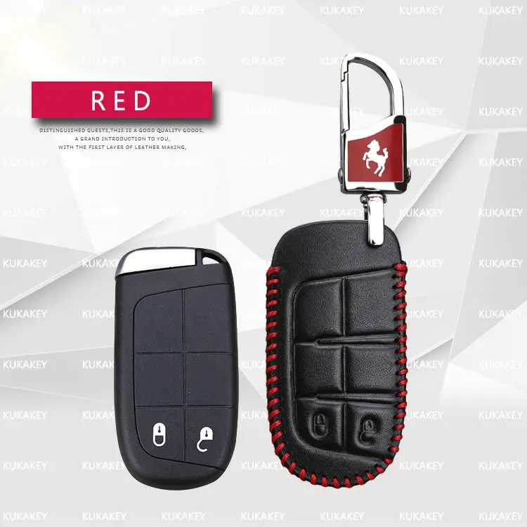 Red 2 For Jeep Чехол для ключей от автомобиля из натуральной кожи для Jeep Grand Cherokee Wrangler Compass Renegade аксессуары чехол для дистанционного ключа Держатель кошельки - Название цвета: Red 2 For Jeep