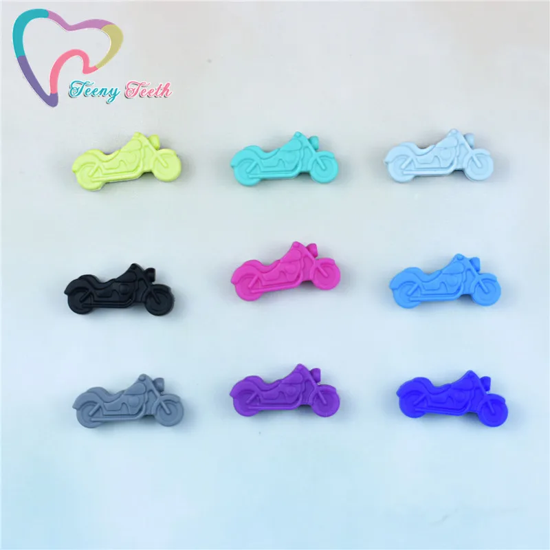 

1/5/10 PCS Creative Motorcycle Shape Silicone Teething Beads BPA Free Food Grade Silicone Teether Baby Teething 3D Shape Beads