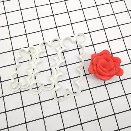 Owfvlazi 3 шт. 3D Роза Форма для пирожных Лепесток для цветов из мастики резак украшения пресс-формы для сладких изделий украшения инструменты Инструменты для украшения торта