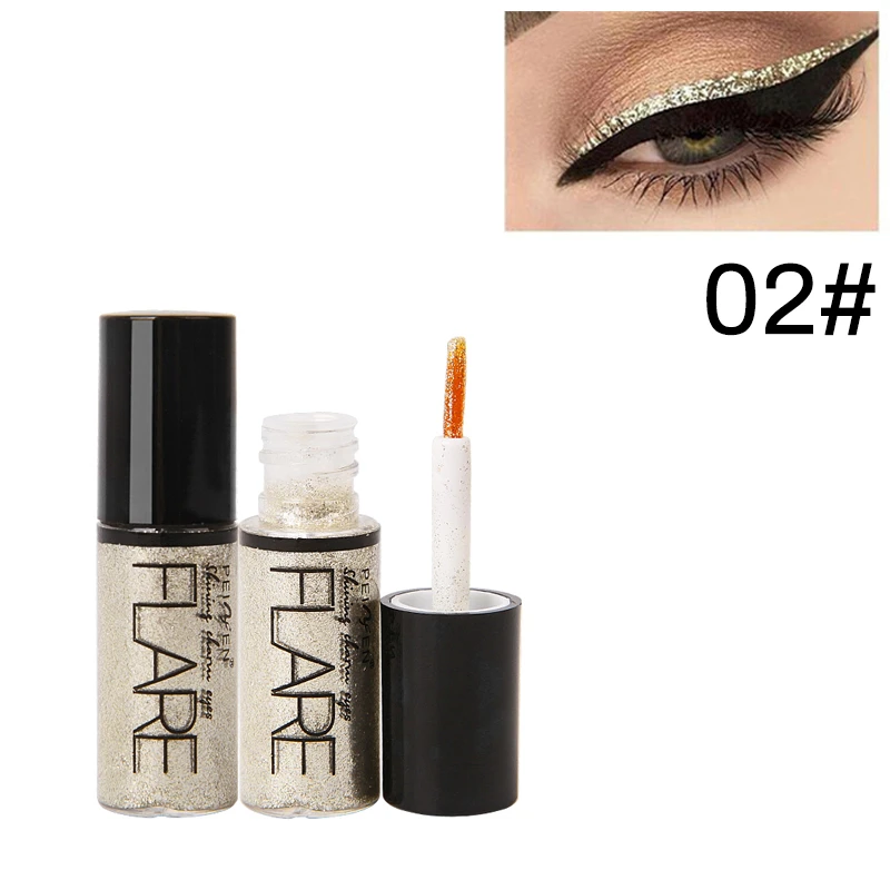 Glitter Liquid Eyeliner Waterproof Long Lasting Shimmer Eye Liner Makeup Silver Rose Gold Color Pigment Eyeliners Cosmetics