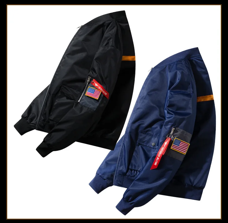 Куртка-бомбер, Мужская модная куртка с карманами, зимняя популярная мужская осенняя куртка, теплая куртка, светоотражающая куртка