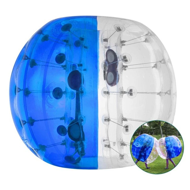 1,2 м/1,5 м/1,8 м надувной воздушный пузырь тела Футбольный Мяч Zorb надувная игрушка фитнес-команда спортивное игровое оборудование для взрослых детей - Цвет: 1.5m blue clear