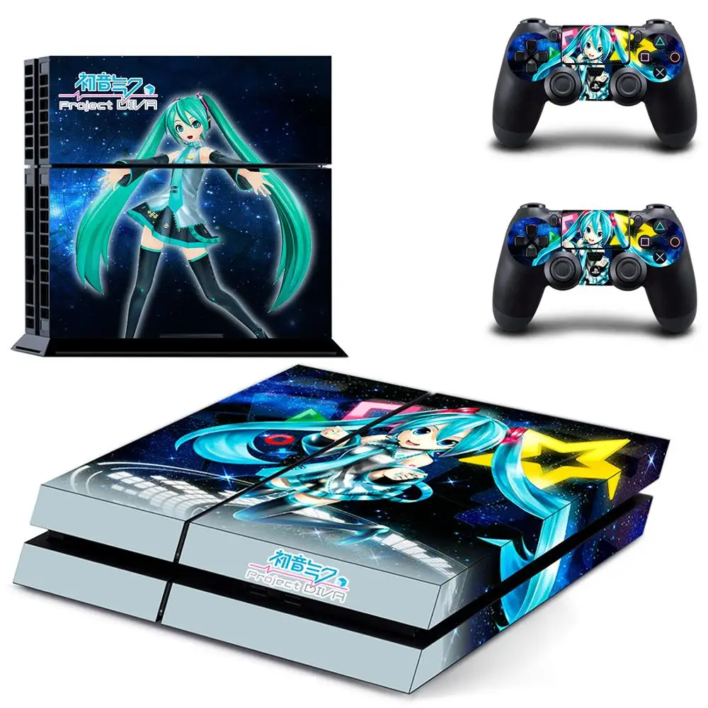 Hatsune Miku PS4 наклейка s Play station 4 кожа PS 4 наклейка Наклейки Обложка для playstation 4 PS4 консоль и контроллер Кожа винил