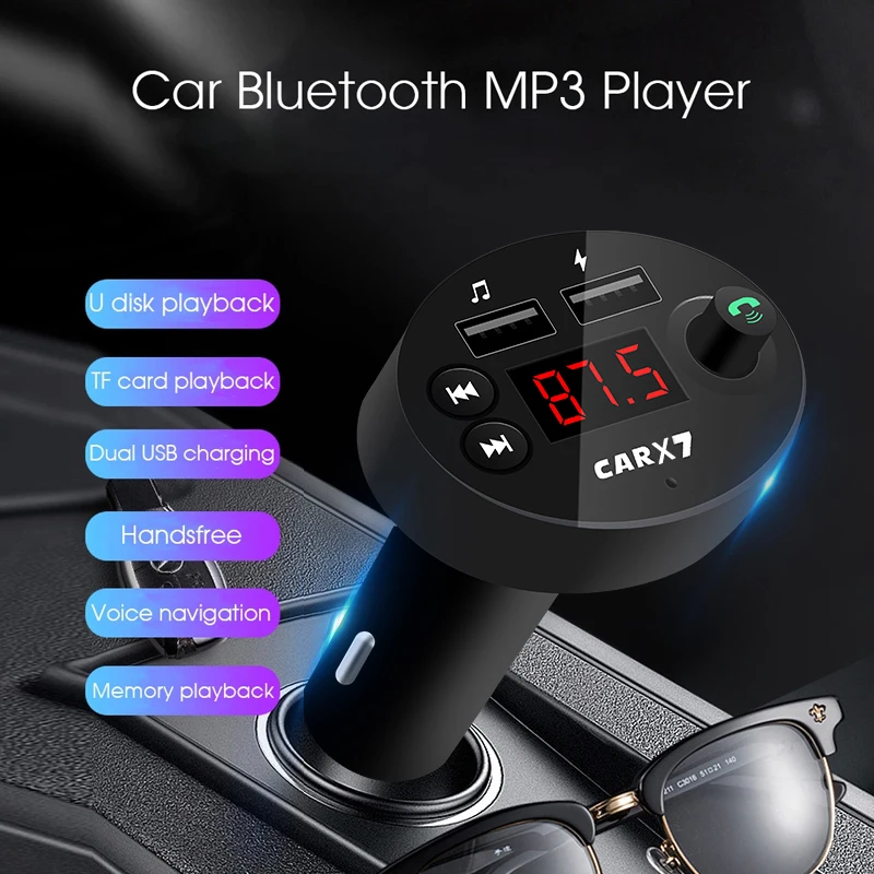 FM-передатчик Aux-модулятор Bluetooth 5 0 автомобильный комплект громкой связи