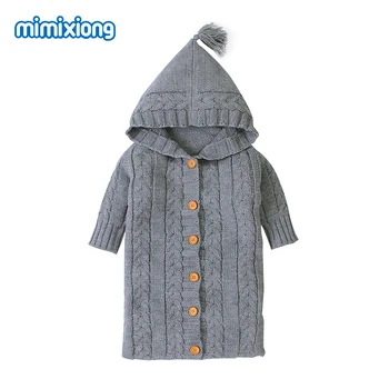 

Baby Sleeping Bags Winter Warm Knittedd Newborn Boys Girls Swaddle Wrap Envelopes Autumn Infant Kid Sleep Sack for Stroller 0-6M