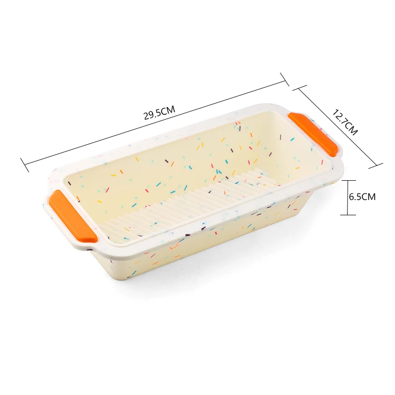 Прямоугольная силиконовая форма для выпечки хлеба, торта, длинный квадратный лоток для торта, форма для выпечки, антипригарные Инструменты для выпечки - Цвет: Color Point
