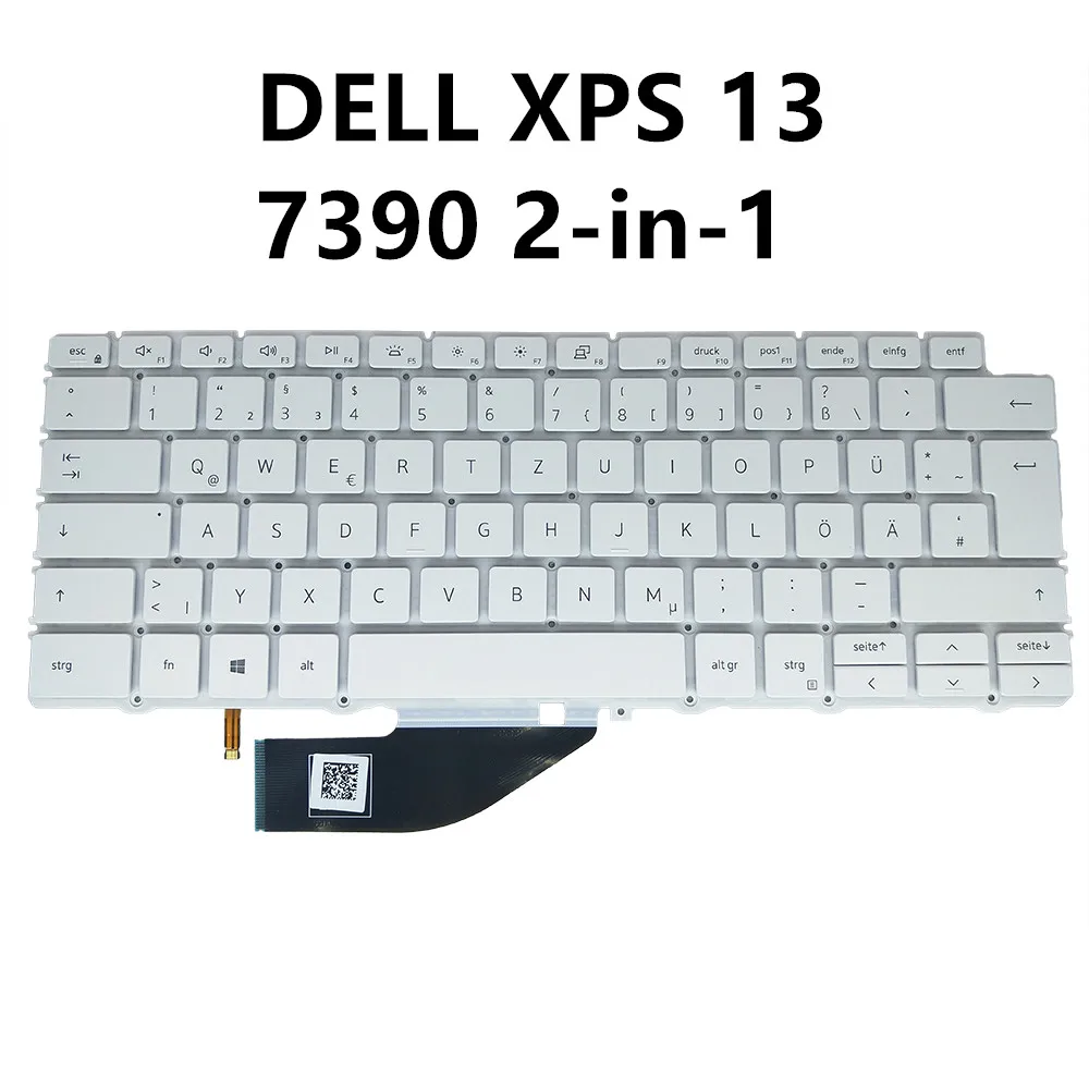 Laptop Keyboard For Dell Xps 13 7390 2in1 Gr Ge German Platinum White With Backlight 0ynh16