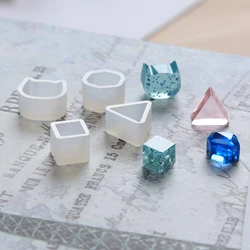 DIY Mini Ear Studs Epoxy Mold Cube Triangle Cat Shaped Crystal Epoxy Mold Jewelry Molds for Resin Casting
