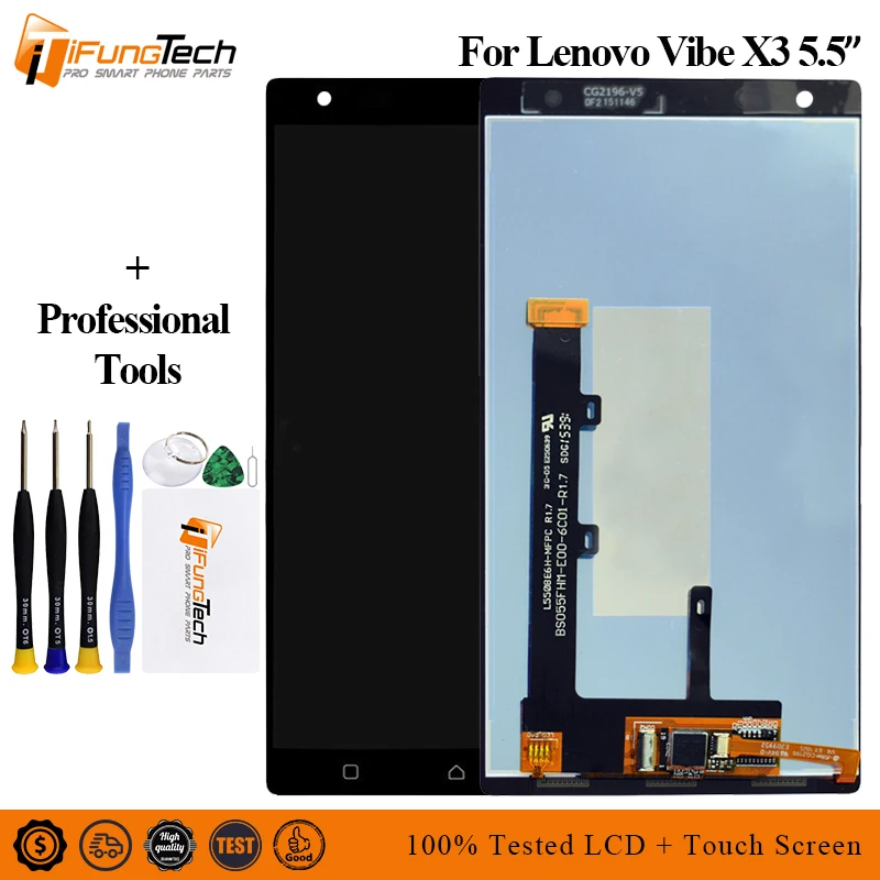 for Lenovo Vibe X3 LCD Lemon X3c50 X3c70 Display Touch Screen Digitizer + Frame Assembly Pantalla Panel 5.5&quot Free Shipping | Мобильные