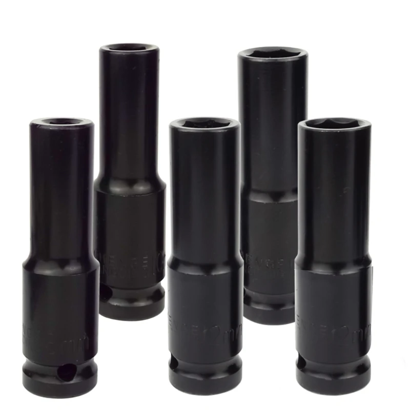 

10Pcs 8-24Mm 1/2 inch Drive Deep Impact Socket Set Heavy Metric Garage Tool For