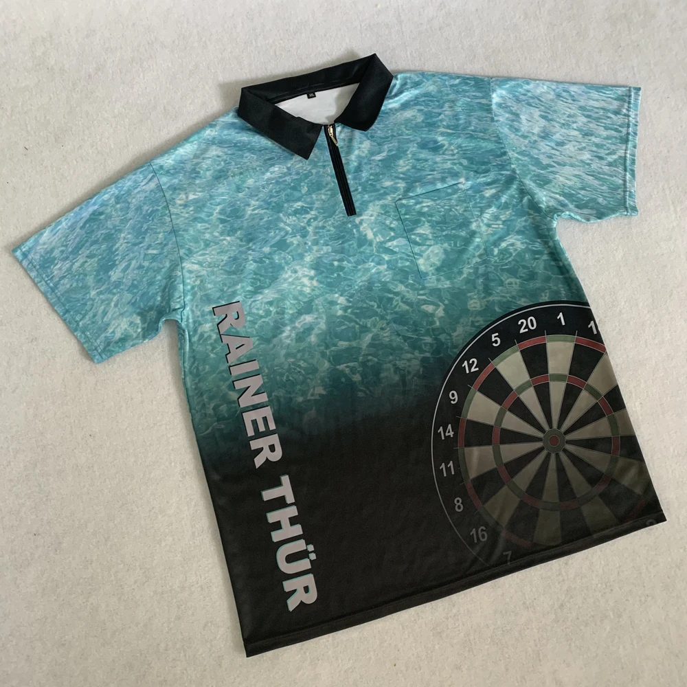 

custom shoot sublimation darts shirt with zipper