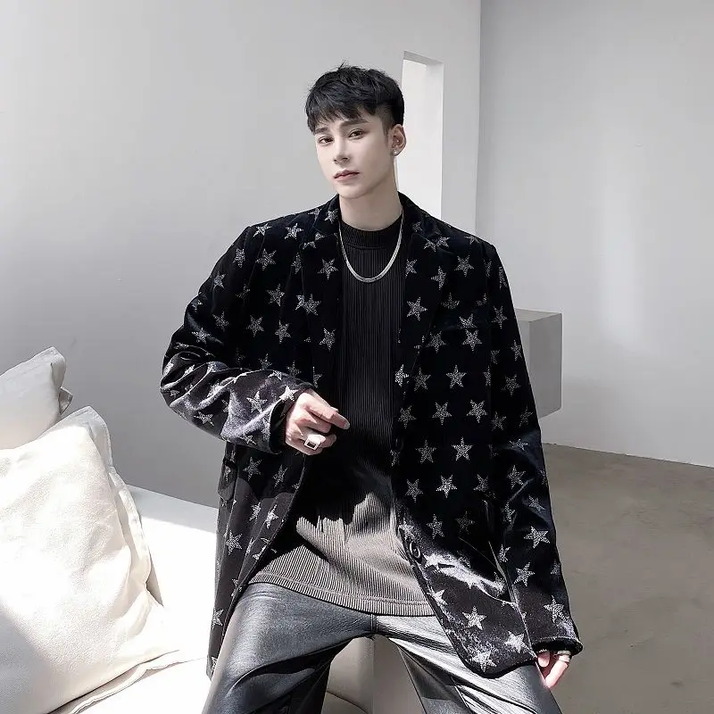 IEFB/мужская одежда модные персонализированные утолщенные бархатные стразы