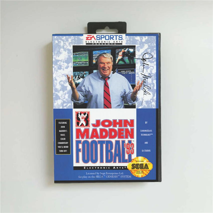 

John Madden Football '93 - USA Cover With Retail Box 16 Bit MD Game Card for Sega Megadrive Genesis Video Game Console