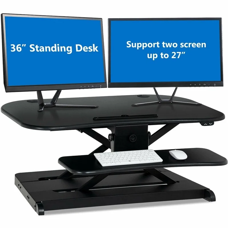  Height Adjustable Stand Riser Electric Standing Desk Ergonomic Sit To Stand and Two Tier Design Fol