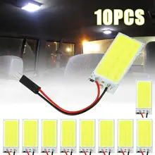 5 pièces/10 pièces panneau Led dôme lampe de lecture carte lampe COB 15 SMD voiture intérieur lumières Auto ampoule W5W Festoon T10 adaptateur Led