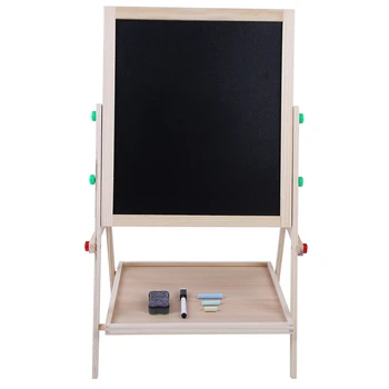 

2 In 1 Double Side Child Standing Art Wooden Drawing Board Hanging Blackboard Drawing Board Wooden Toys For Kids With Chalk