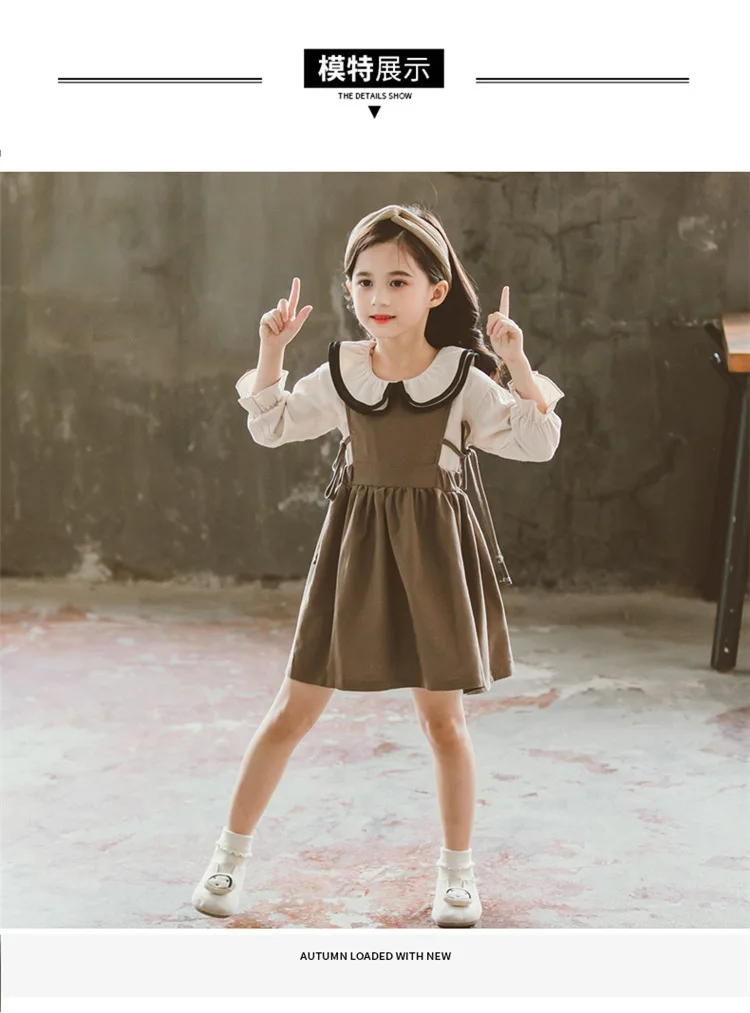 Эксклюзивные комплекты одежды ; tiener meisjes kleding; комплект из двух предметов для девочек; блузка с длинными рукавами+ платье