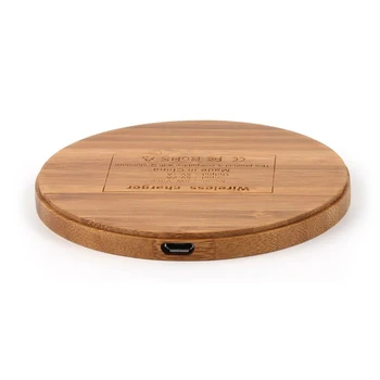 

Fast Charge Qi Wireless Charger Bamboo Wood Universal Charging Pad Stand ND998