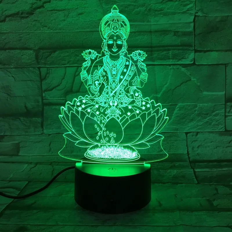 VCity Индия буддизм 3D лампа Ganesha Sakyamuni светодиодный ночник для дома гостиной украшения Праздничные подарки Usb атмосферное освещение