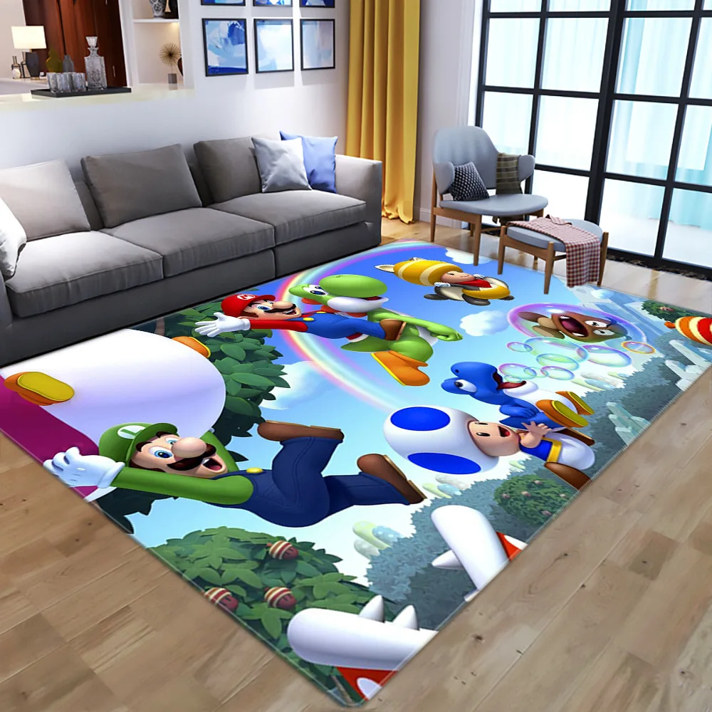 

Super Mario 3D Anime Pattern Rectangular Rug Crawling Anti-slip Mat Carpet Floor Mat Boy Girl Home Decor Blanket