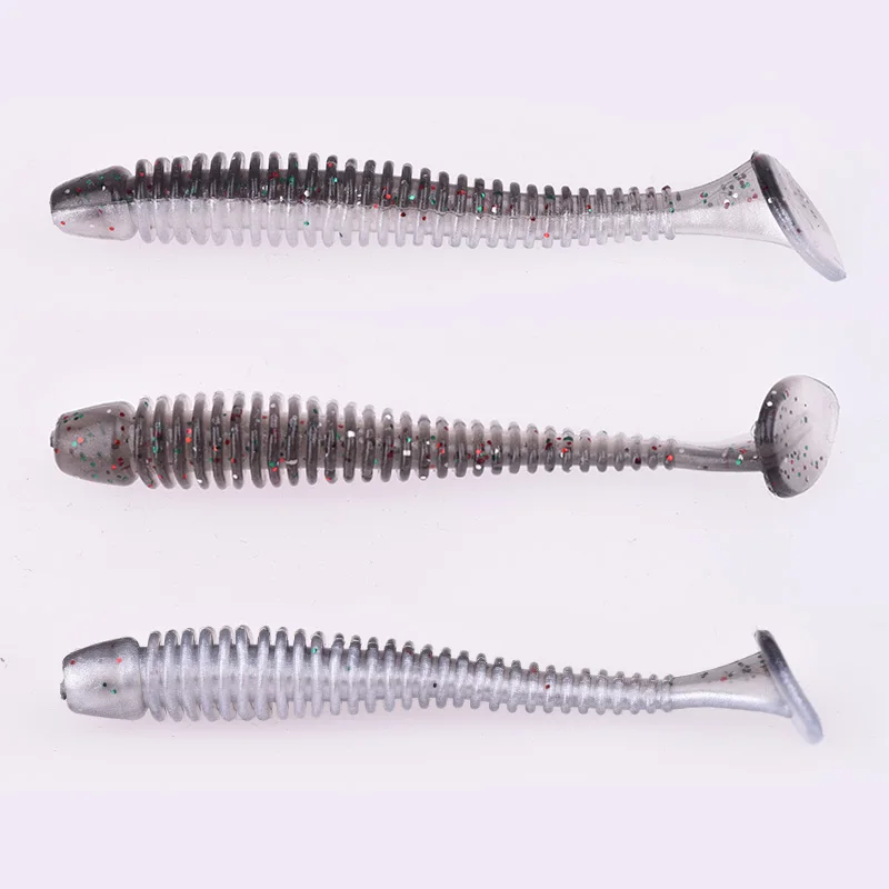 Proleurre Fishing Worm Soft Lures Jig Wobblers 5cm 7cm 9cm Easy Shiner For Carp Bass Artificial Double Colors Silicone Swimbait