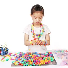 

50pc Assorted Colors DIY Craft Pop Snap Bead Jewelry Kit Handmade Toy Set Bag Making Creative Necklaces Rings Bracelets Hairband