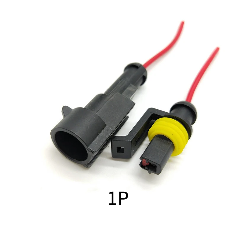 1P 1 комплект AMP 1P 2P 3P 4P 5P 6P водонепроницаемый Электрический авто разъем штекер с проводом Жгут кабеля для автомобиля мотоцикла - Цвет: 1P