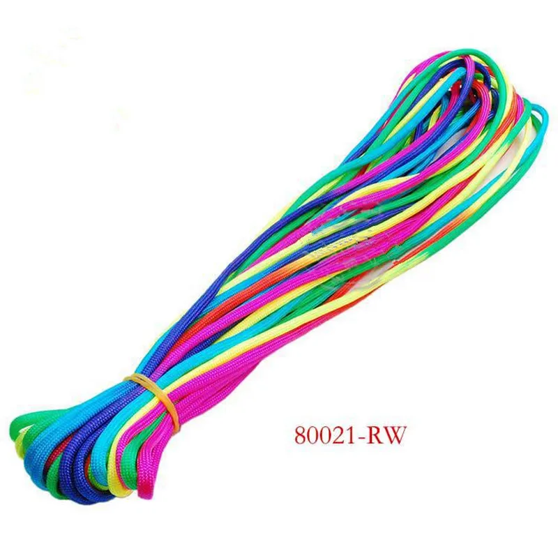 Цветной Радужный шнур парашютный шнур Паракорд Tie Dye style type III 7 Strand 550 Paracord 6M