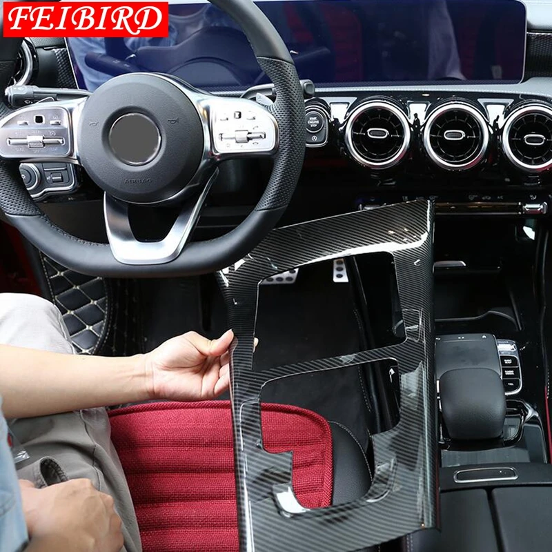 

Center Console Stalls Gear Shift Panel Decoration Frame Cover Trim ABS Fit For Mercedes Benz A Class W177 A200 A220 2019