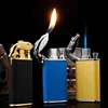 Brand New Blue Flame Metal Crocodile Inflatable Lighter Creative Windproof Double Fire Butane Jet Turbo Lighters Fun Gift 1
