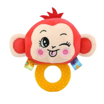 

Silicone Gutta Percha Rattle Doll Baby Infant Hand Toy Rattles Plush Animal Hanging Bell Toy Doll Soft for Molar Period Baby
