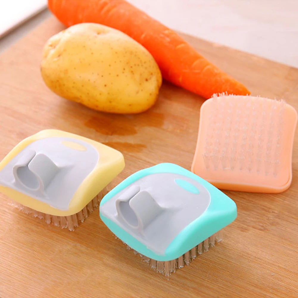 Random Color Finger Ring Scrubber Helper Cleaning Brush Dirt Remove Durable Portable Kitchen Gadgets Fruits Vegetables Potato