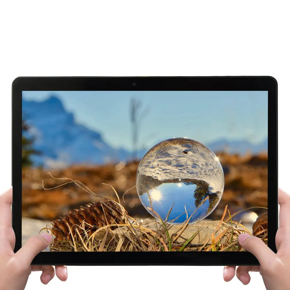 

KT107 Round Hole Tablet 10.1 Inch HD Large Screen Android 8.10 Version Fashion Portable Tablet 8G+64G Black Tablet Black US Plug