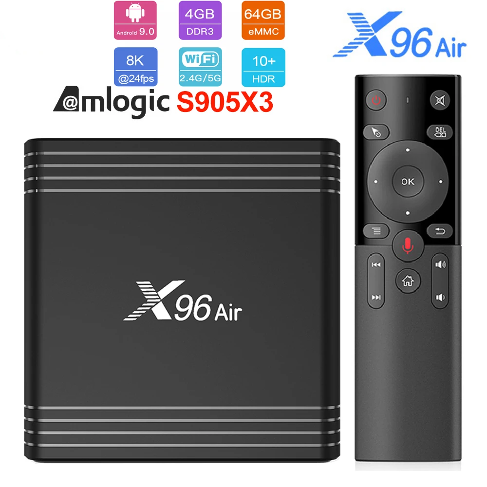 ТВ-приставка X96 Air Android 9 0 4 + 32/64 ГБ Wi-Fi 1080P 8K 60 к/с | Электроника