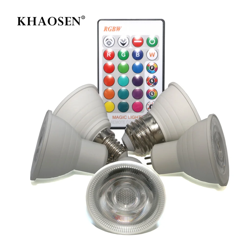 Светодиодный ночник E27 E14 GU10 RGB теплый белый 110 В 220 в 85 265 16 цветов волшебный