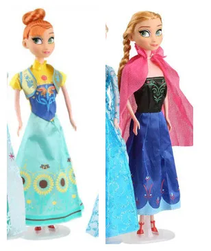 2pcs Anna 4 шт. Fever 2 высокое качество Анна Эльза куклы Icy принцесса Boneca Снежная королева 32 см кукла для девочки подарок - Цвет: 2pcs Anna