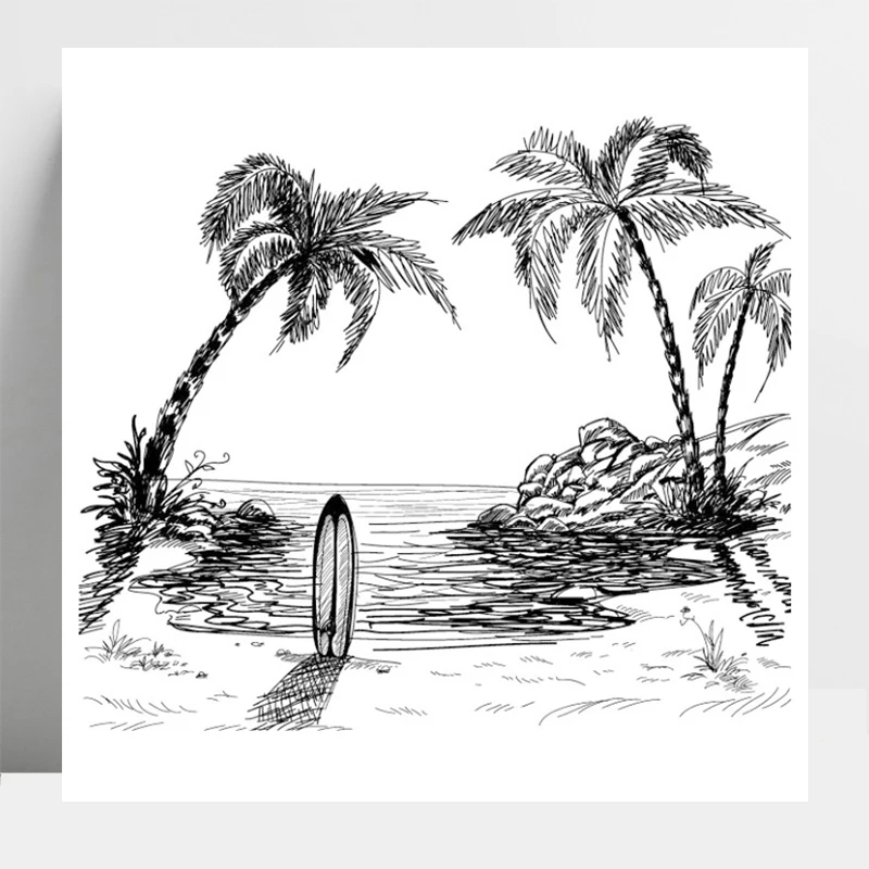 

Go surfing Clear Stamps Silicone /Seal for DIY Scrapbooking/Photo Album Decorative Card Making Clear Stamps Supplies