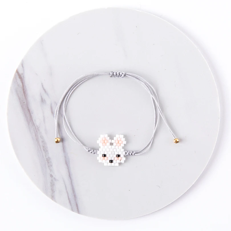 G. YCX милый маленький белый кролик браслеты для женщин Дети Регулируемая тесьма веревка Delica Miyuki браслет Boho Bileklik летние ювелирные изделия